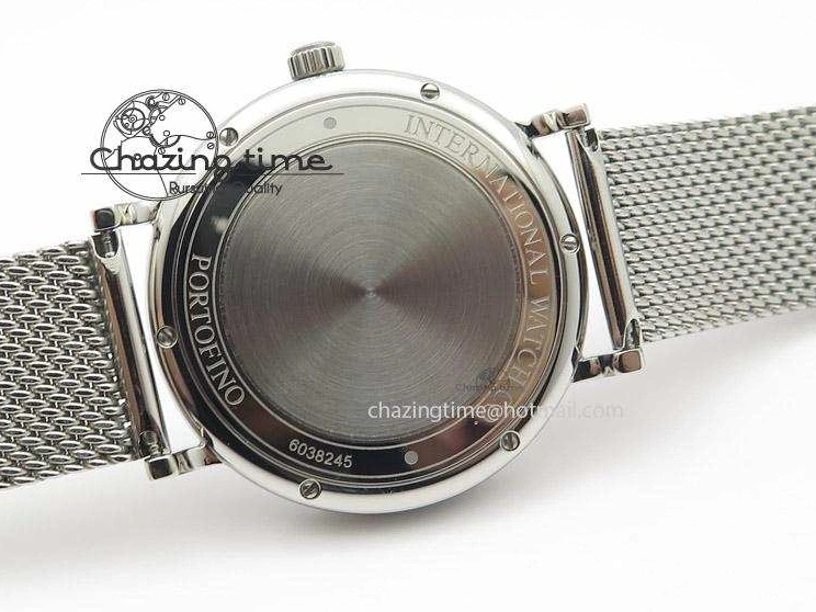 MIROTIME 1218 Portofino SCHAFFHAUSEN SS MKF 1:1 Best Edition Black Dial On Mesh Bracelet A Sporty 7342